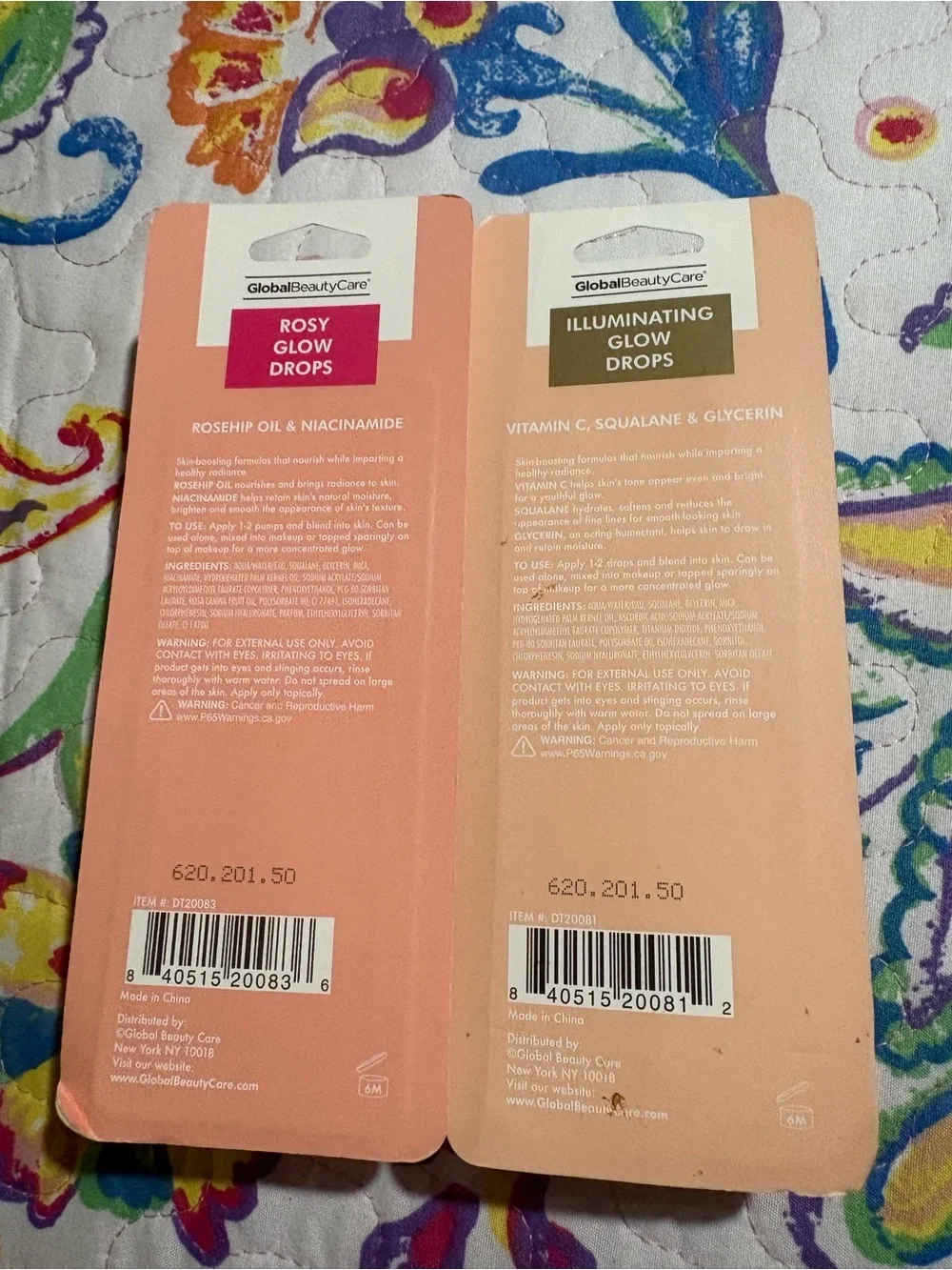 GlobalBeautyCare Rosy Glow Drops - Pink & Illuminating Glow Drops - Gold